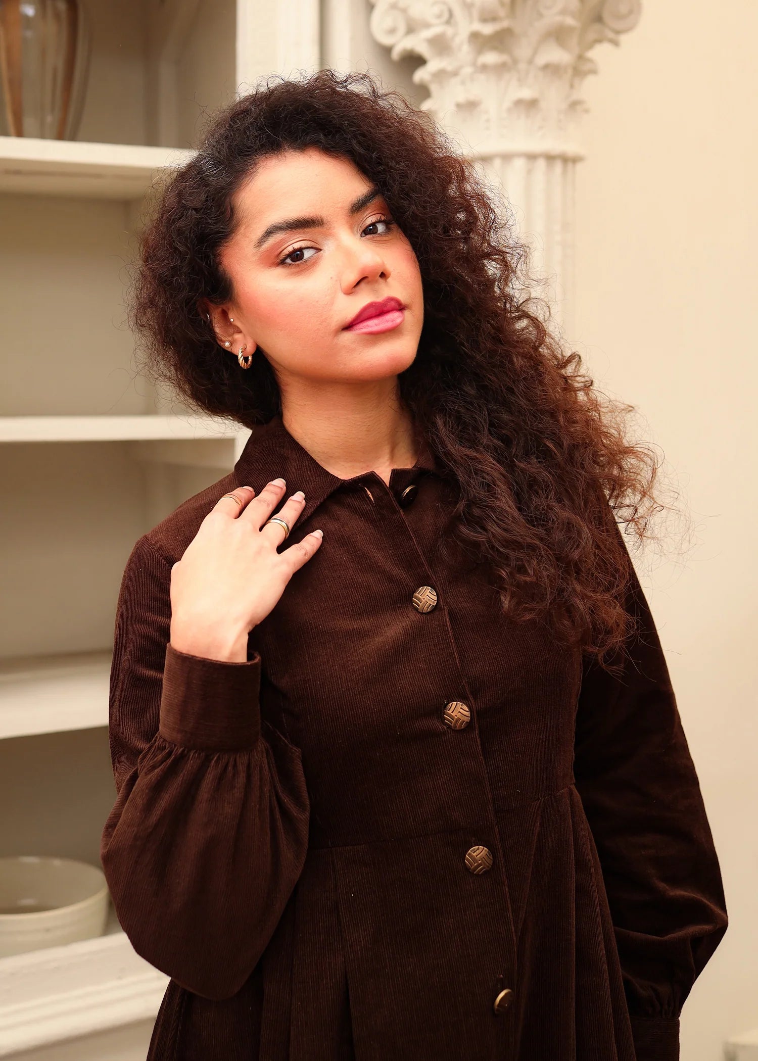 Chocolate Brown Corduroy Jacket Dress